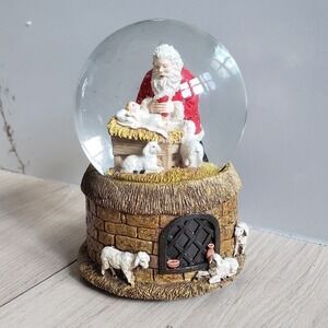 The San Francisco Music Box Company Santa Nativity Globe 7" Light Up Musical